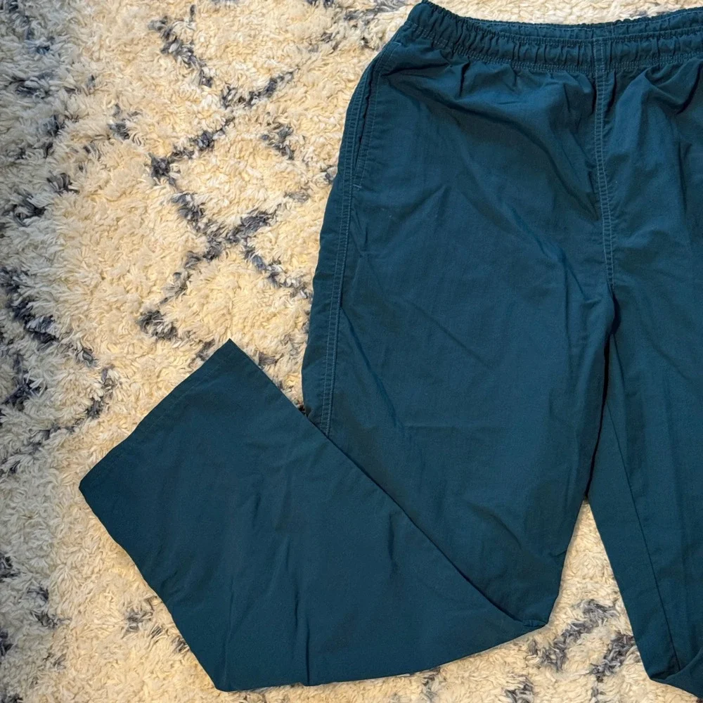 Lands' End Nylon Hiking Pants Women 10 Teal Elastic Waist Made in USA Outdoorsy - Picture 2 of 11